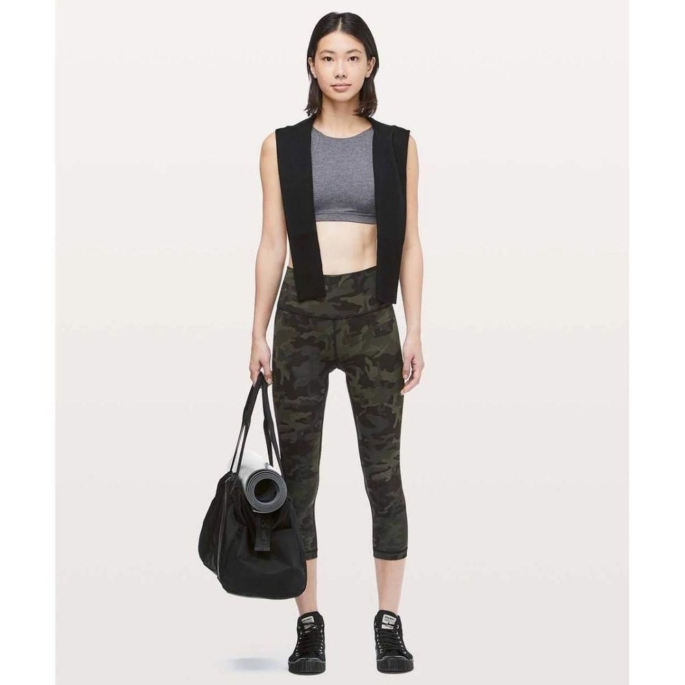 Lululemon Wunder Under Crop High-Rise Full-On Luxtreme 21" Camo Gator Green/2